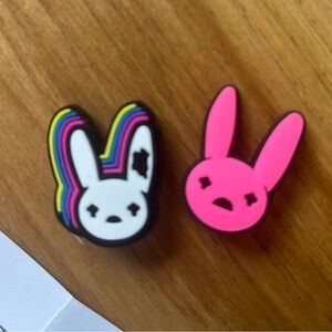 Two Bad Bunny jibbitz for your Crocs! New, never used